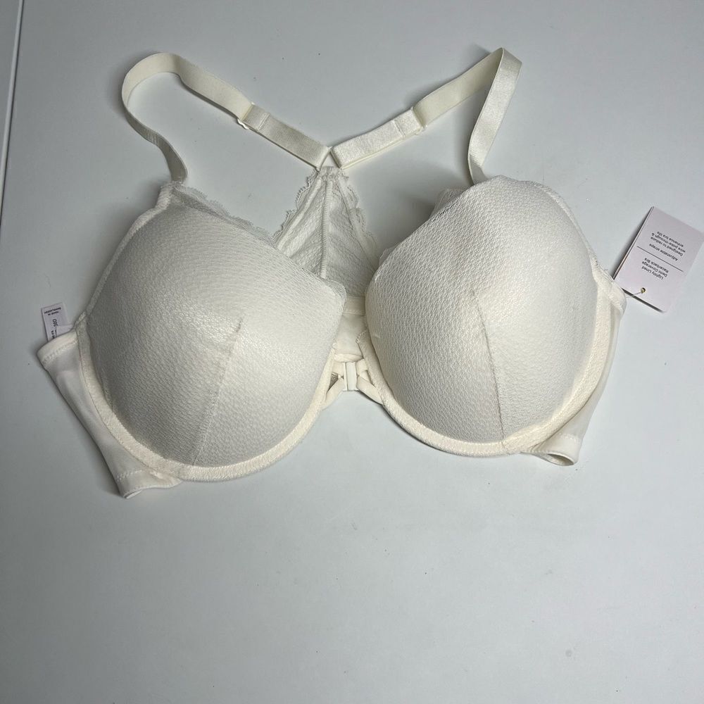 Auden NWT Bra Lightly Lined Cream Demi Raceback Size 38D